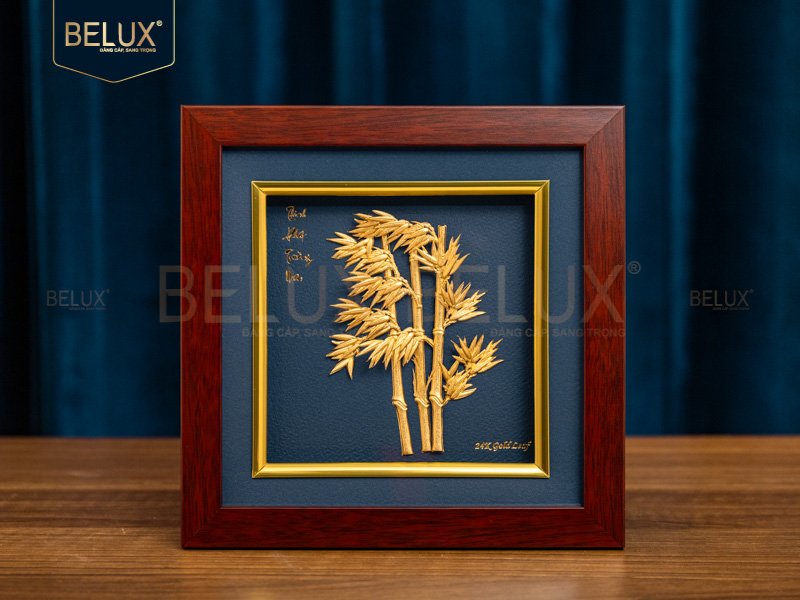 Tranh Tre Xanh Việt Nam Dát Vàng Kt 20x20cm